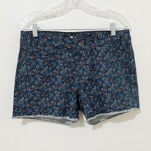 Levi's Gray Floral Cut-Off Shorts Mid-Rise Stretch Denim